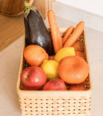 Natural Handwoven Bamboo Storage Basket - Image 3