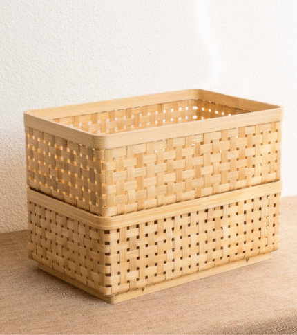 Natural Handwoven Bamboo Storage Basket