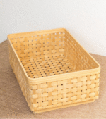 Natural Handwoven Bamboo Storage Basket - Image 4