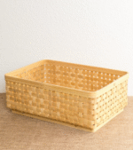 Natural Handwoven Bamboo Storage Basket - Image 5